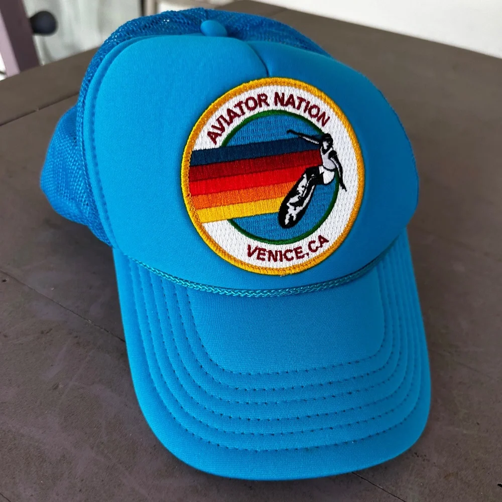 Aviator Nation Venice California Blue Trucker Hat